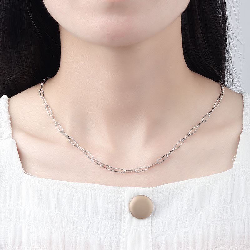 S925 sterling silver necklace flower chain - Image 5