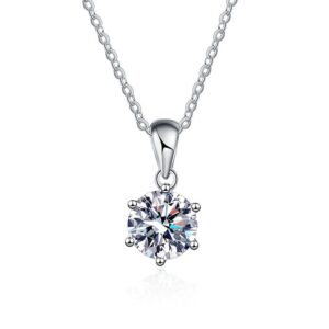 S925 sterling silver necklace GRA Moissanite 1 carat pendant clavicle chain