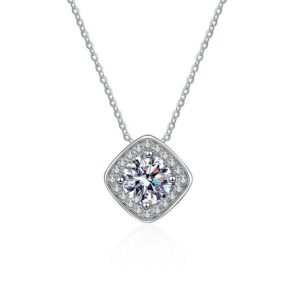 S925 sterling silver necklace GRA Moissanite 1 carat pendant clavicle chain