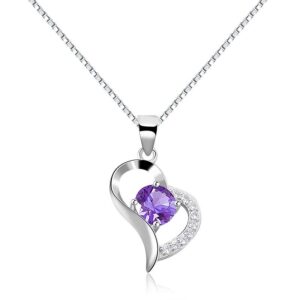 S925 sterling silver necklace heart pendant box chain