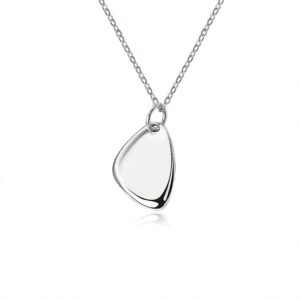 S925 sterling silver necklace geometric glossy pendant clavicle chain