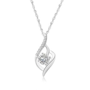 S925 sterling silver necklace geometric pendant clavicle chain