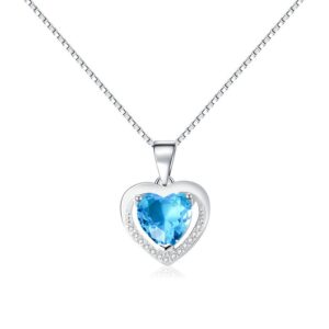 S925 sterling silver necklace heart pendant clavicle chain