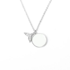 S925 sterling silver necklace hollow fishtail pendant clavicle chain