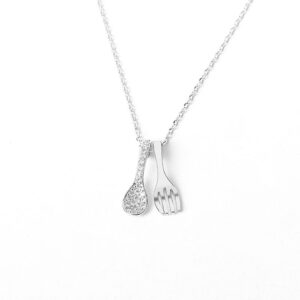 S925 sterling silver necklace small spoon pendant clavicle chain