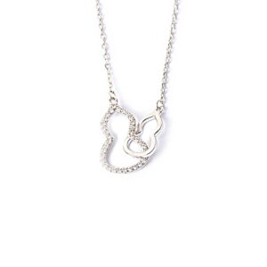 S925 sterling silver necklace double gourd pendant clavicle chain