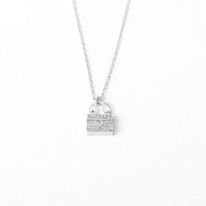 S925 sterling silver necklace shell tote bag pendant clavicle chain