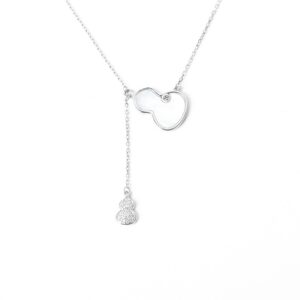 S925 sterling silver necklace mother-of-pearl tassel gourd pendant clavicle chain