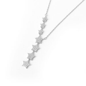 S925 sterling silver necklace seven stars pendant clavicle chain