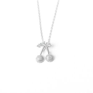 S925 sterling silver necklace cherry pendant clavicle chain