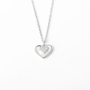 S925 sterling silver necklace shell heart pendant clavicle chain
