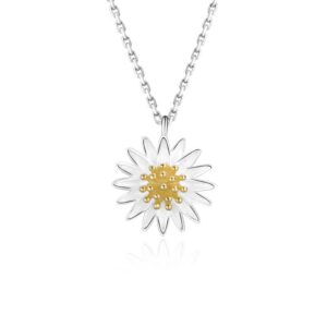 S925 sterling silver necklace small daisy pendant clavicle chain