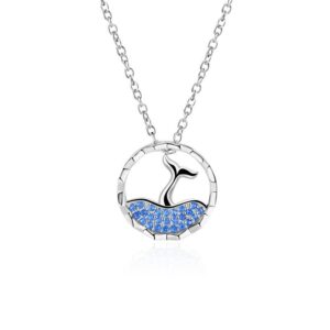 S925 sterling silver necklace mermaid pendant clavicle chain