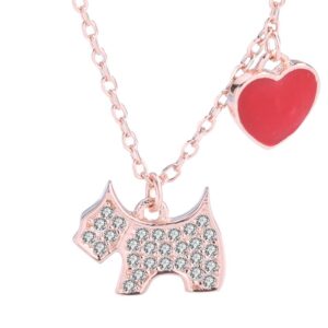 S925 sterling silver necklace love puppy pendant clavicle chain