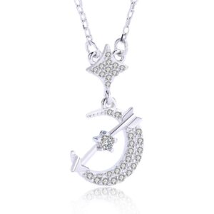 S925 sterling silver necklace star moon pendant clavicle chain