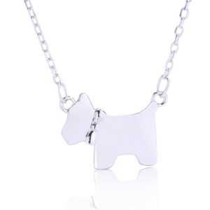 S925 sterling silver necklace glossy puppy pendant clavicle chain