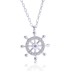 S925 sterling silver necklace rudder pendant clavicle chain