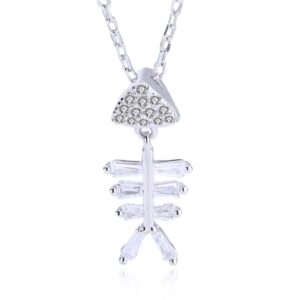 S925 sterling silver necklace skull pendant clavicle chain