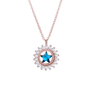 S925 sterling silver necklace star pendant clavicle chain