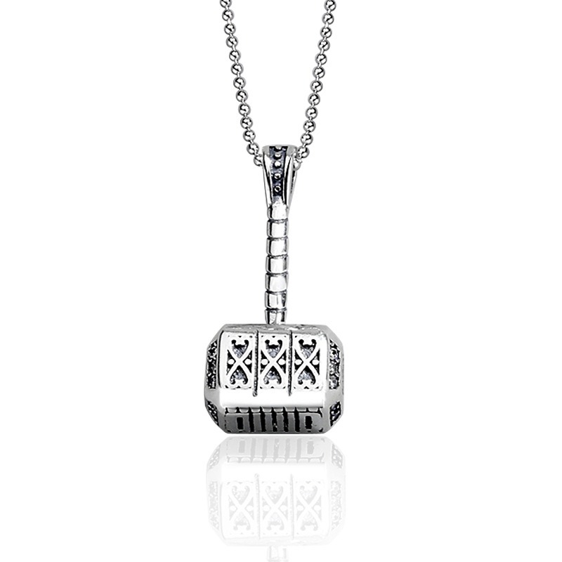 S925 sterling silver necklace quake thor pendant clavicle chain