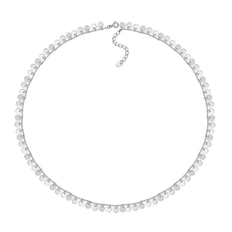 S925 sterling silver necklace tassel medallion pendant clavicle chain