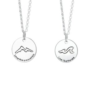 S925 sterling silver necklace couple medallion pendant clavicle chain