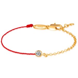 S925 sterling silver bracelet half red string