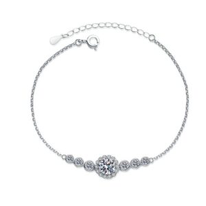 S925 sterling silver bracelet 1 carat moissanite bracelet