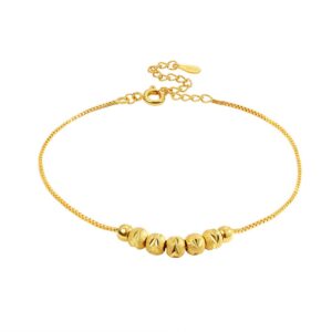 S925 sterling silver bracelet frosted transfer bead bracelet