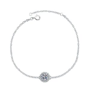 S925 sterling silver bracelet 1 carat moissanite bracelet