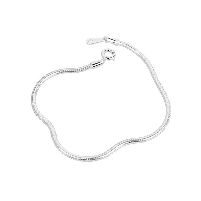 S925 sterling silver bracelet 2mm snake bone chain