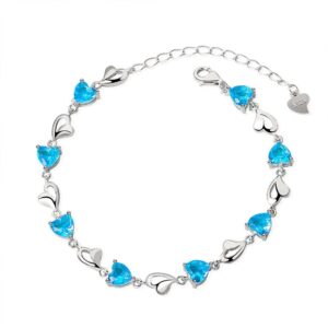 S925 sterling silver bracelet heart shape