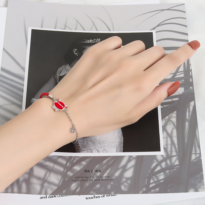 S925 sterling silver bracelet red string ox thermochromic bracelet - Image 5