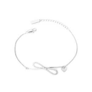 S925 sterling silver bracelet bow bracelet