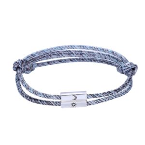 S925 sterling silver bracelet sun and moon couple woven bracelet