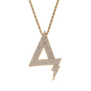 Hip hop pendant copper inlaid with zircon triangle shape
