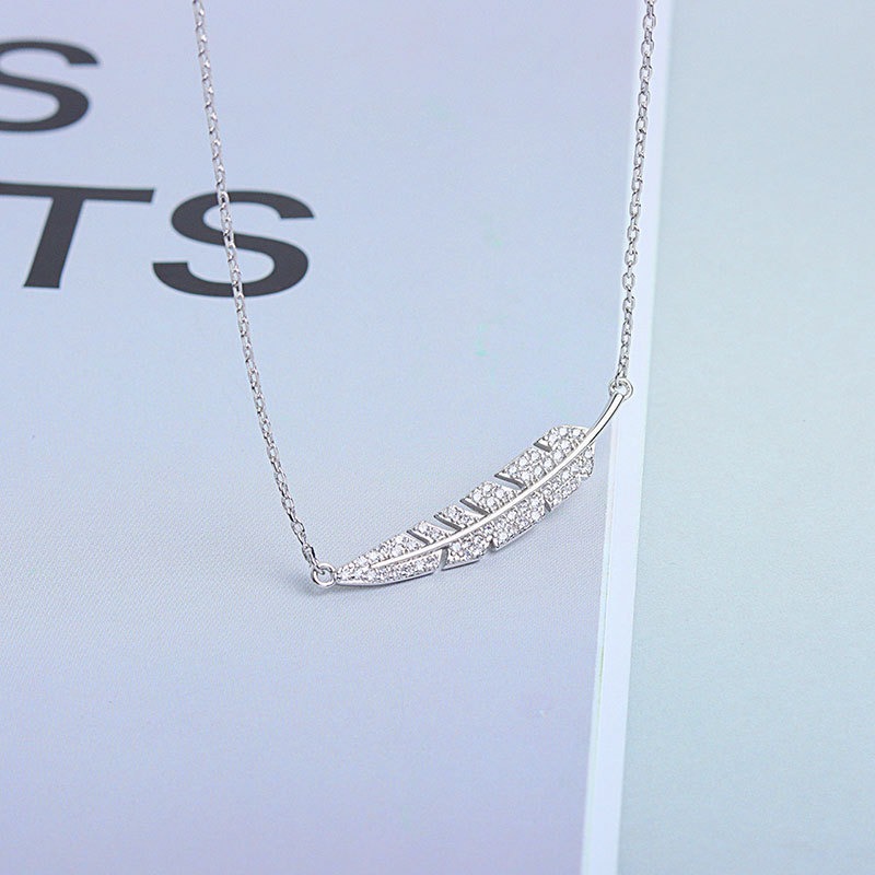 S925 sterling silver necklace leaf pendant clavicle chain - Image 3