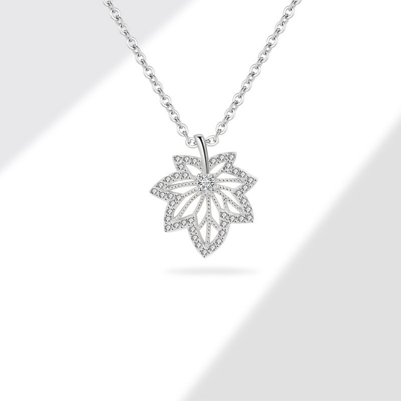 S925 sterling silver necklace leaf pendant clavicle chain - Image 3