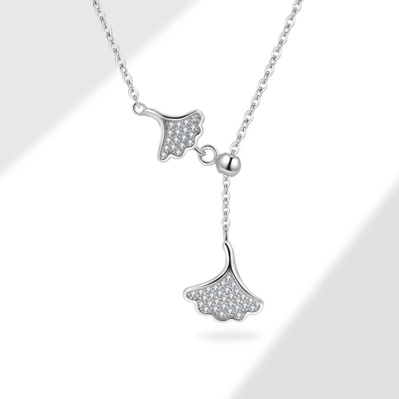 S925 sterling silver necklace tassel fan pendant clavicle chain - Image 3