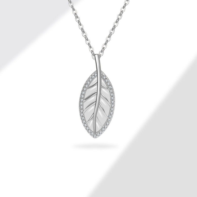 S925 sterling silver necklace leaf pendant clavicle chain - Image 3