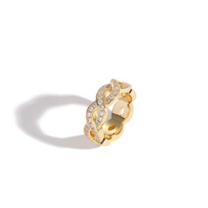 Hip Hop copper inlaid zircon ring 7mm figure 8 men's ring