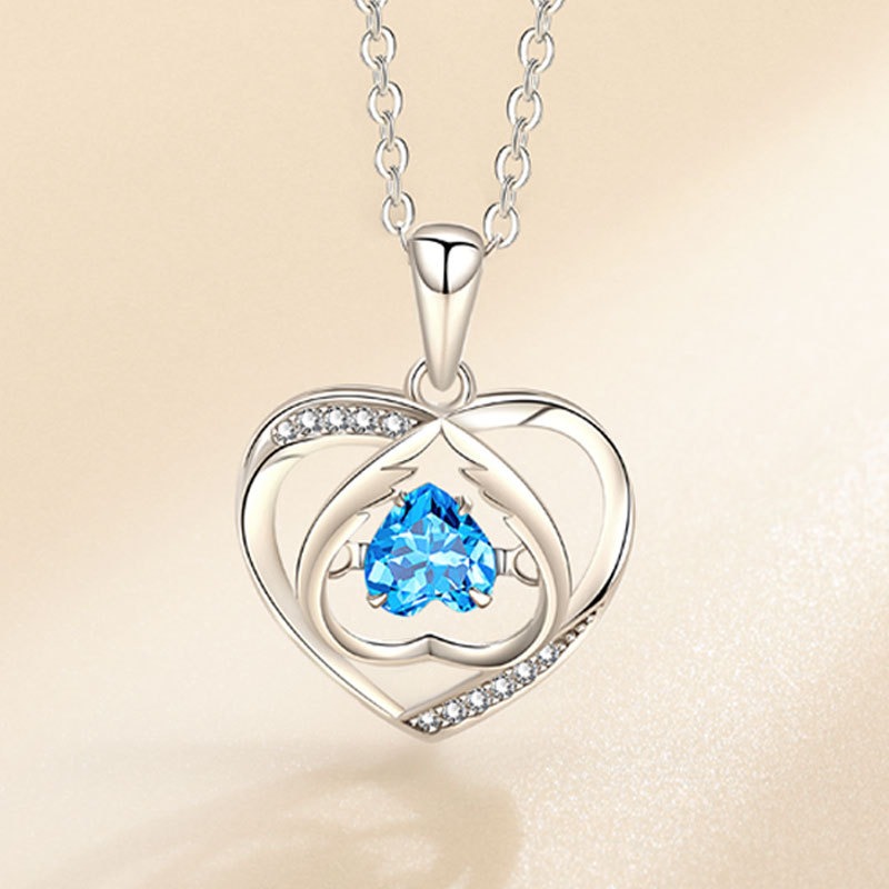 S925 sterling silver necklace heart pendant clavicle chain - Image 2