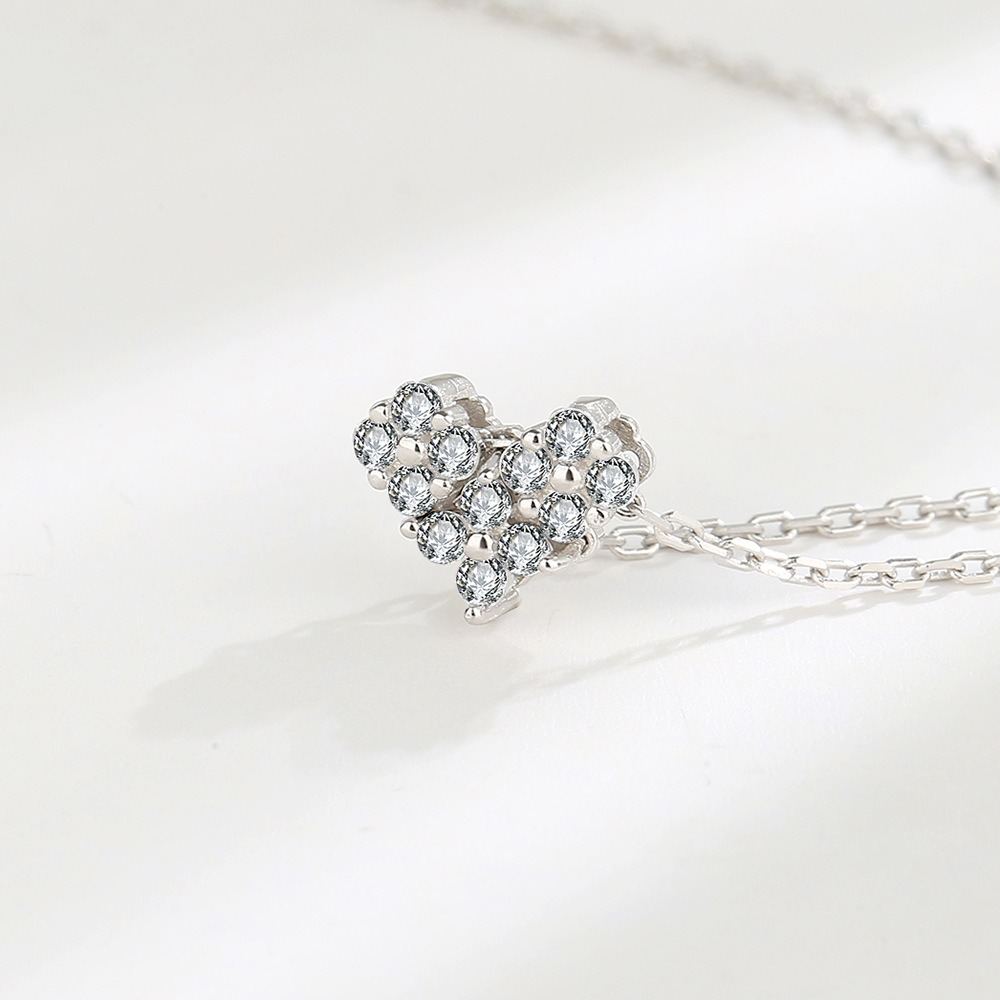 S925 sterling silver necklace four-leaf clover heart pendant clavicle chain - Image 3