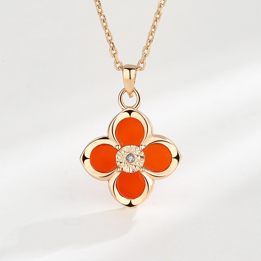 S925 sterling silver necklace four-leaf clover pendant clavicle chain - Image 2