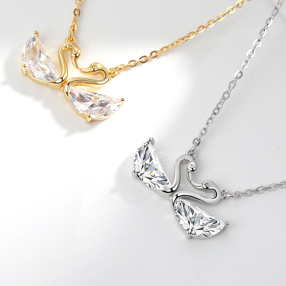 S925 sterling silver necklace swan love pendant clavicle chain - Image 2