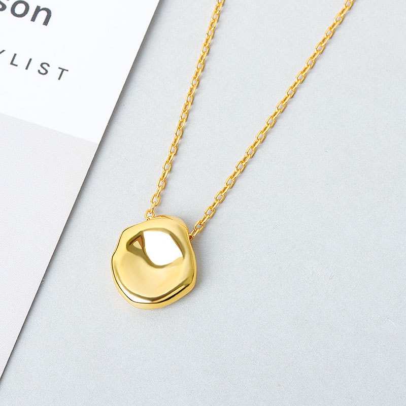 S925 sterling silver necklace geometric pendant clavicle chain - Image 2