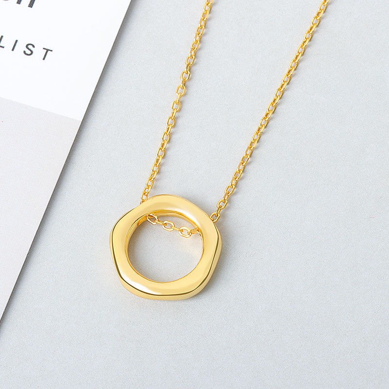 S925 sterling silver necklace geometric pendant clavicle chain - Image 2