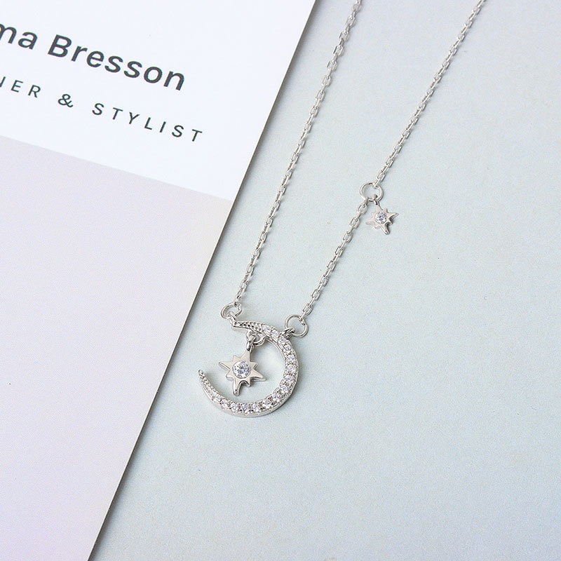 S925 sterling silver necklace star pendant clavicle chain - Image 3