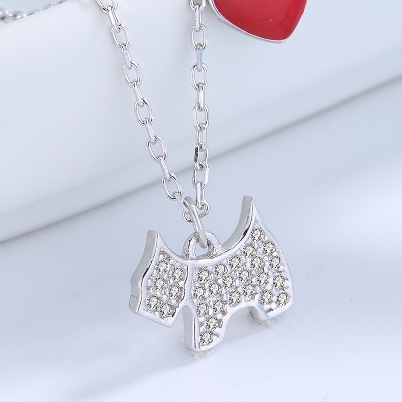 S925 sterling silver necklace love puppy pendant clavicle chain - Image 3