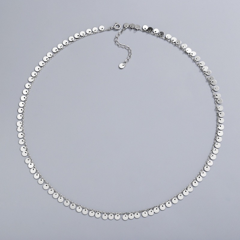 S925 sterling silver necklace tassel medallion pendant clavicle chain - Image 4